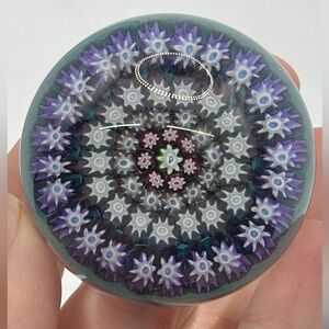 Vintage Perthshire Colorful Glass Paperweight  
Floral Scotland Millefiori Small